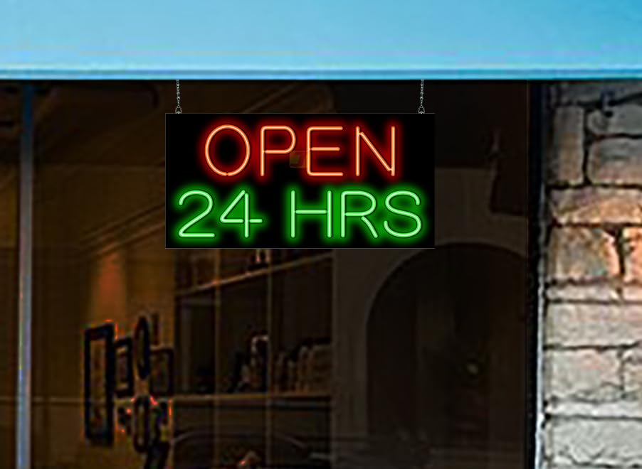 Amazon.co.jp: Open 24 Hours ネオンサイン - Lサイズ - 幅32インチ x