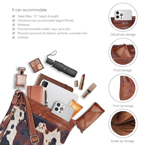 Image of Leather Crossbody Bags for Women - Ladies Sling Handbags - Medium Cross body Purses Handbags - Purses For Women