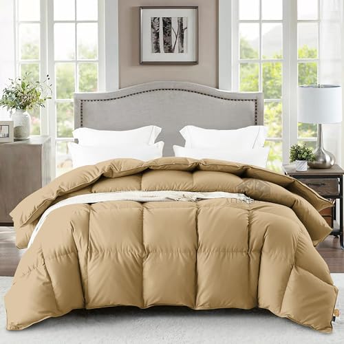 Image of Heavy Winter Comforter Double Bed Size 90 inchX100 inch | 600 GSM Fill for Winter Comforter /Rajai /Duvet /Blanket Hotel Luxury Soft Fluffy Double Bed - Beige Color