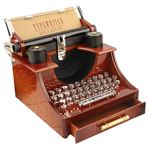 Caja de música vintage SYLUOQP para eliminar el estrés diario con decoración retro mecánica 2