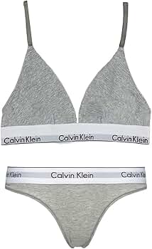 【じんちむ】カルバンクライン ブラ/Tバックセット グレー M/M カルバンクライン ブラ/Tバックセット グレー M/S 女性下着
