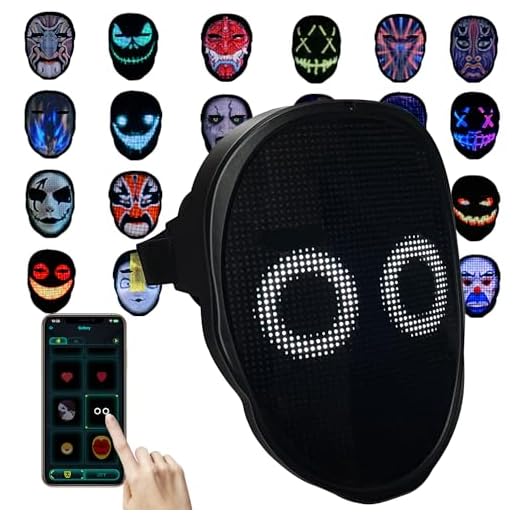 Depointer Life Led Mask with Rechargeable Bluetooth-compatible App Controlled, Customizable Shining Mask, LED Lighted Face Transforming Mask
