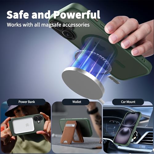 Image of CACOE Magnetic Case for iPhone 16 6.1 inch, Dark Green