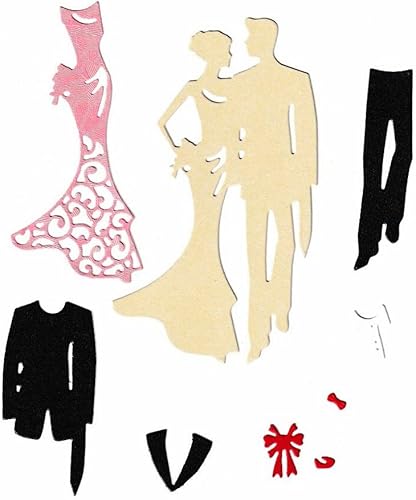 Miniatura 3 de Troqueles de corte de novia, vestido ceremonial de boda, troquelado, plantillas de metal en relieve, molde de plantilla para tarjetas de álbumes de