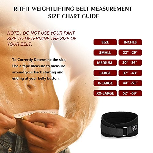 Holiday Sale - Ritfit Weight Lifting Belt - Great For Squats, Lunges, Deadlift, Thrusters - Men And Women - 6 Inch Black - Firm & Comfortable Lumbar Support With Back Injury Protection #TOP3
