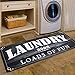 Abreeze Laundry Room Load of Fun Rug Floor Mat for Washroom Mudroom Non Skid Rubber Waterproof Kitchen Mat, 20x48,Black