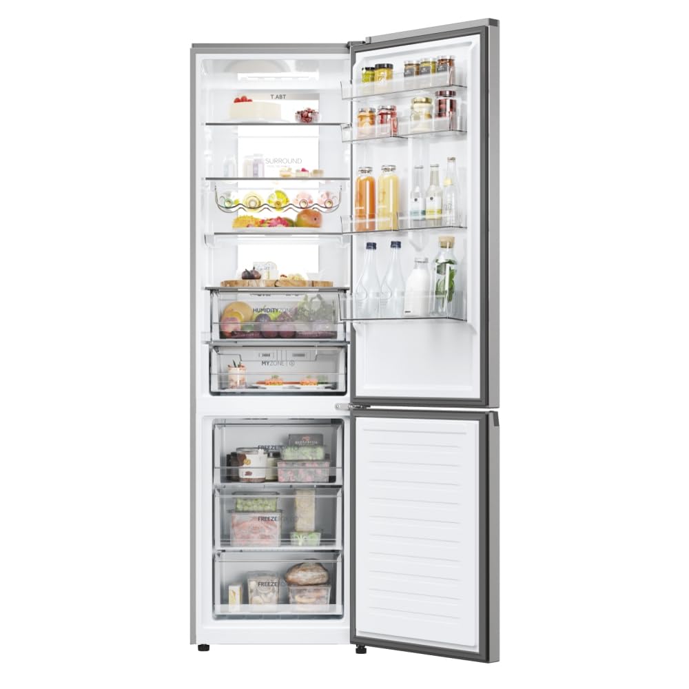 Haier HDPW7620AANPK - Frigorifero combinato, 409 Litri, No Frost, Inox, Classe energetica A