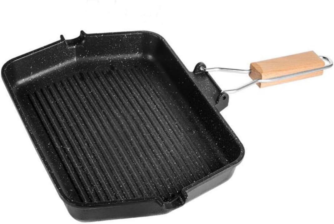 VICASKY Non-stick Barbecue Plate Square Grill Pan Smokeless Steak Frying Maker Household Fish Grilling Pan for Induction Cookers and Stovetop Cooking