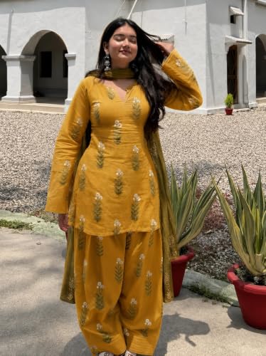 Image of ANNI DESIGNER Farshi Salwar Suit for Women | Viscose Blend Printed Straight Kurta with Dupatta | Farsi Farasi Parsi Ethnic Indian Office Party Wedding Clothing Fashion Premium Traditional