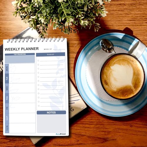 Image of AccuPrints A5 To Do List Notepad - Daily Planner Undated 50 Sheets /100 Pages Tear Off, 5.8 inch x 8.2 inch | Planning Memo Pad | Checklist Productivity Note Pad for Work and Personal Organized (Weekly planner Pad)