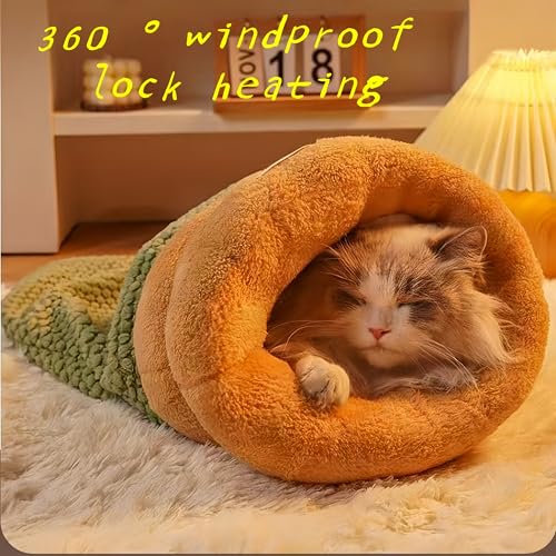 Tingwhite Saco de dormir confortável para gatos, saco de dormir interno para gatos, cama quente e la