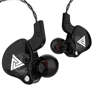 prendre カナル型 耳掛け式 イヤホン 4極 3.5mm 有線接続 リモコン付き マイク内蔵 通話 音楽 スマートフォン タブレット スマホ （ブラック） QKZ-AK6-BK