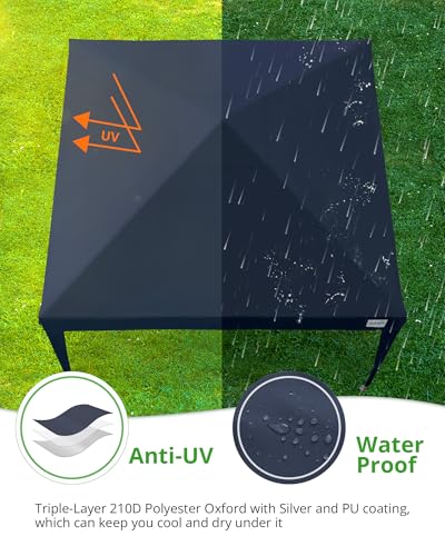 Carpa azul marino para camping y reuniones familiares con paneles desmontables 4
