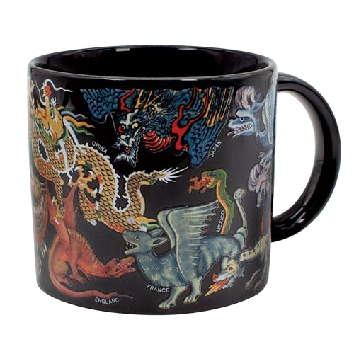 Taza de Cerámica Negra con Dragones 14 oz miniatura 7