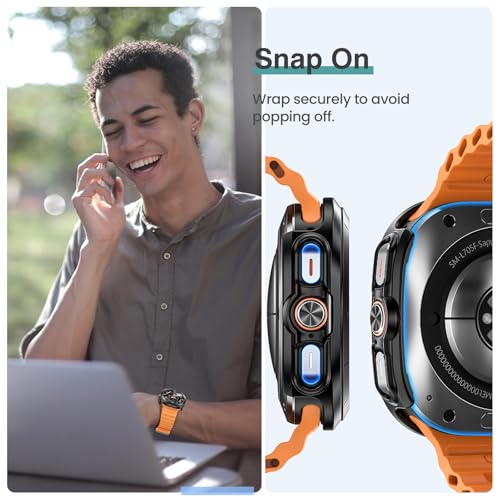 Image of Tensea [5+5Pack for Samsung Galaxy Watch Ultra 2025 / Galaxy Watch 7 Ultra 2024 47mm Accessories, Hard PC Bumper /HD Anti-Fog Tempered Glass Protective Film, Face Cover Set for Women Men