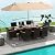 Tangkula 10 Piece Patio Rattan Dining Set with 15Ft Double-Sided Umbrella, Outdoor Heavy Duty Acacia Wood Table and Stackable Wicker Chairs Set, Umbrella with Weighted Base