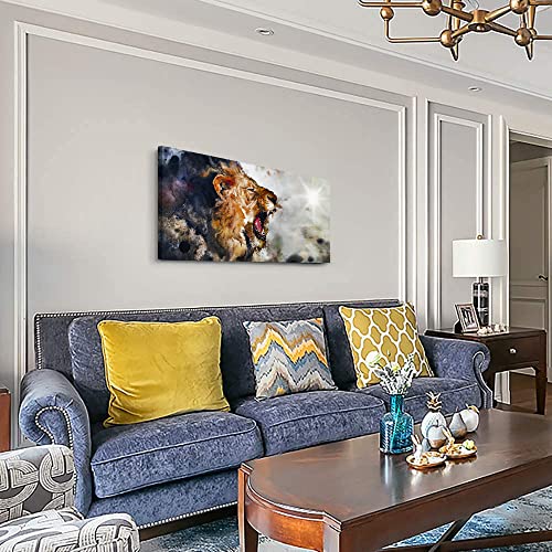 Canvas Wall Art For Living Room Home Decor Bedroom Wall Decor Ink Art Painting Office Wall Decoration Abstract Animal Lion Wall Pictures Posters Room Decor Artwork Large Wall Artworks 20X40 Inch #TOP3
