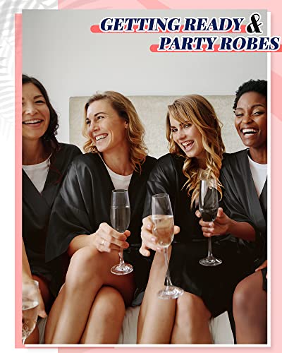Patelai Bridesmaids Robes for Women Silk Satin Kimono Short Robe Bulk Bridal Party Getting Ready Outfits Wedding Sleepwear4