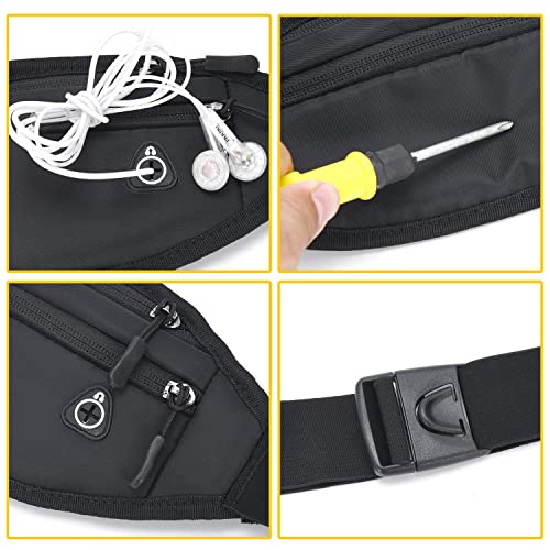 QKUDS Laufgürtel Handy bis 7 Zoll Hüfttasche für Damen Herren Kinder Mädchen Gürteltasche Bauchtasche wasserdichte für Sport Running Joggen Fitnesss Radfahren (Schwarz)