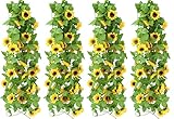 Healthcom Artificial Sunflower Silk Flowers, 4 Pcs 102