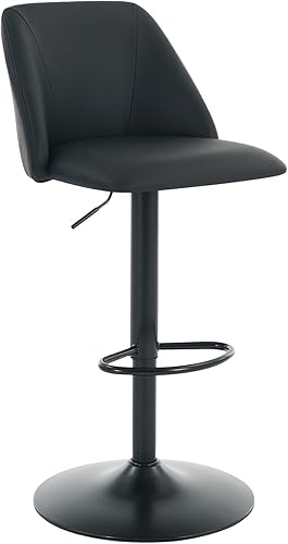 Miniatura 23 de COLAMY Juego de 4 taburetes de bar, sillas de bar giratorias modernas, taburetes de bar tapizados de piel sintética ajustable, altura de mostrador