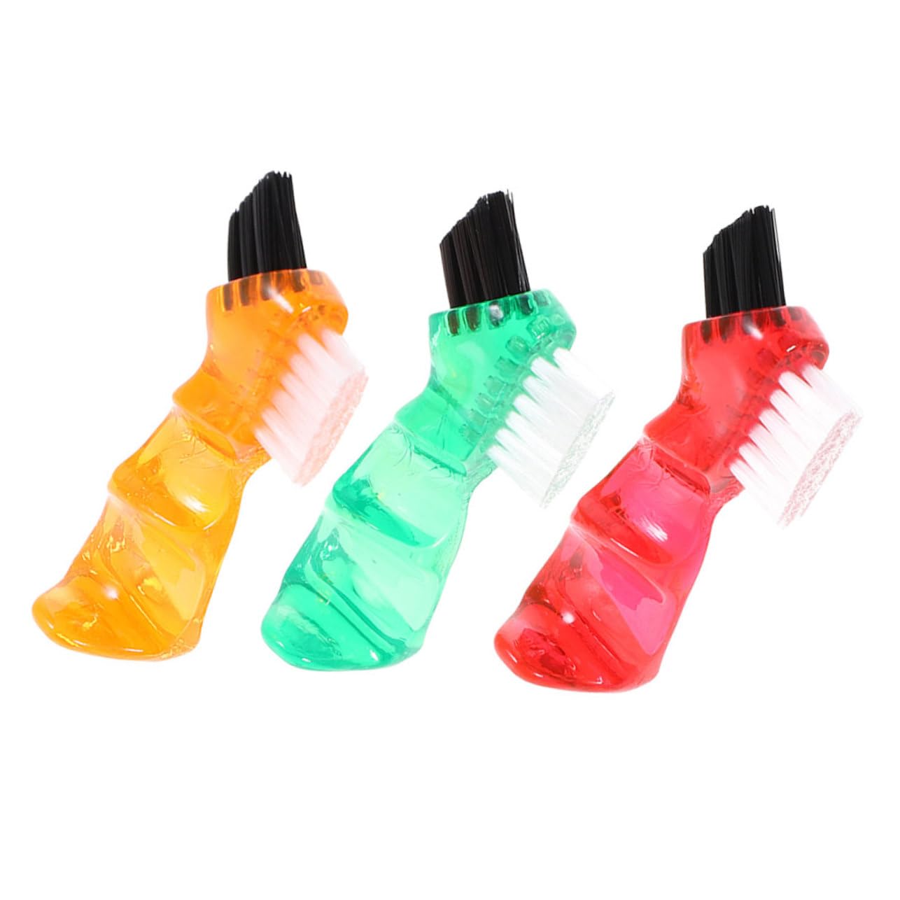 Spazzolino per Dentiere Mini 3 Pezzi in Plastico Pp | Doppia Testa, Formato Portatile, Superficie Liscia, Uso Domestico Quotidiano