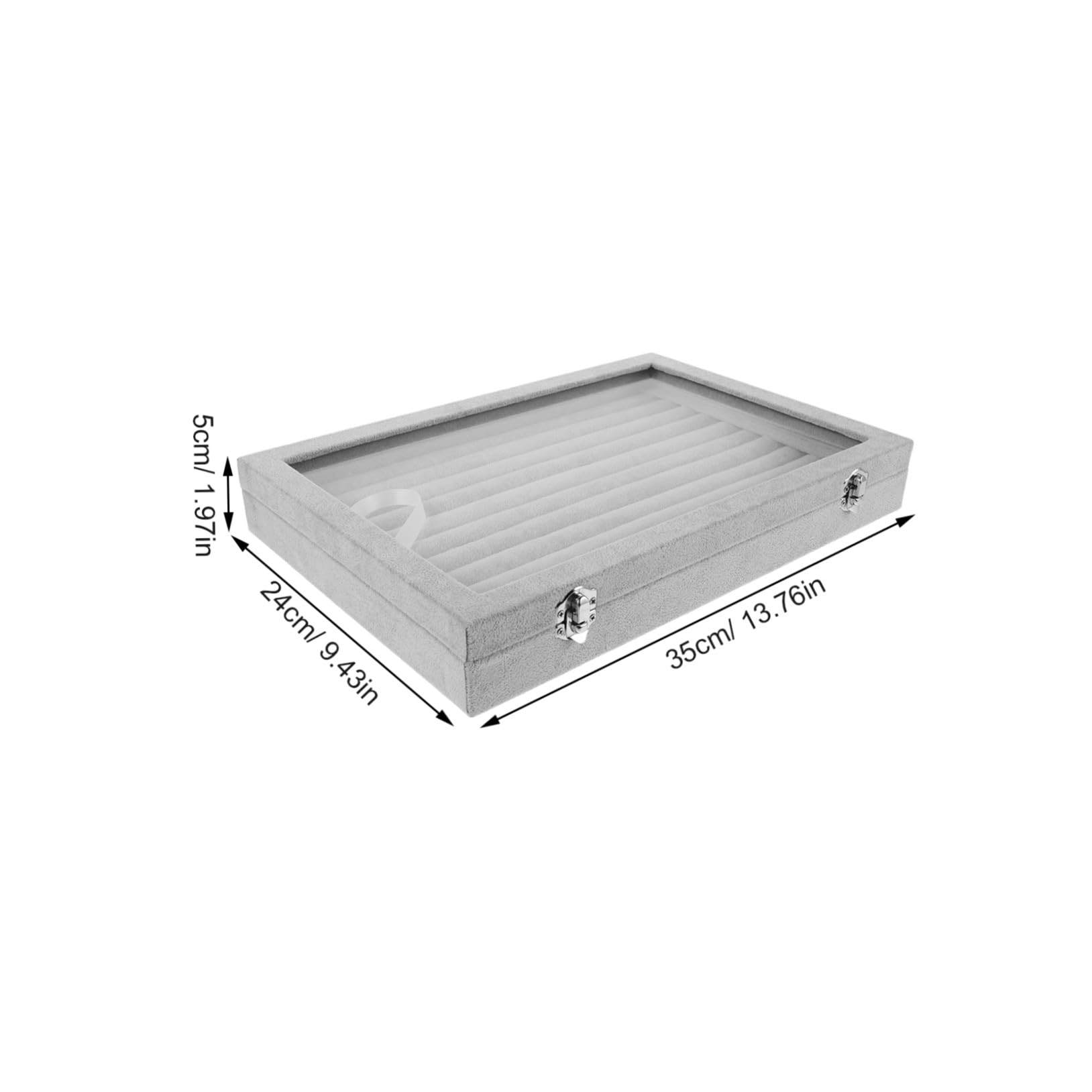 Caja De Almacenamiento De Joyas Exhibición Del Sostenedor Del Anillo Almacenamiento De Joyas De Terciopelo Sostenedor Del Anillo Para La Joyería Franela Gris