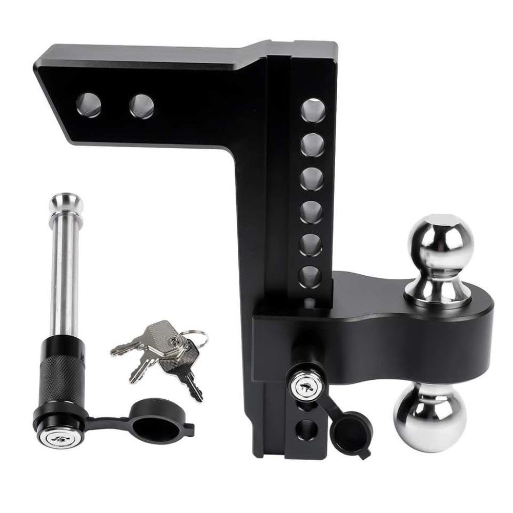 Soporte de Bola de Enganche de Remolque Ajustable para Receptor de 2, 5 Pulgadas, Enganche de elevación de caída de 10 Pulgadas, Bolas de 2 Pulgadas y 2 de 5 y 16 Pulgadas, Compatible con