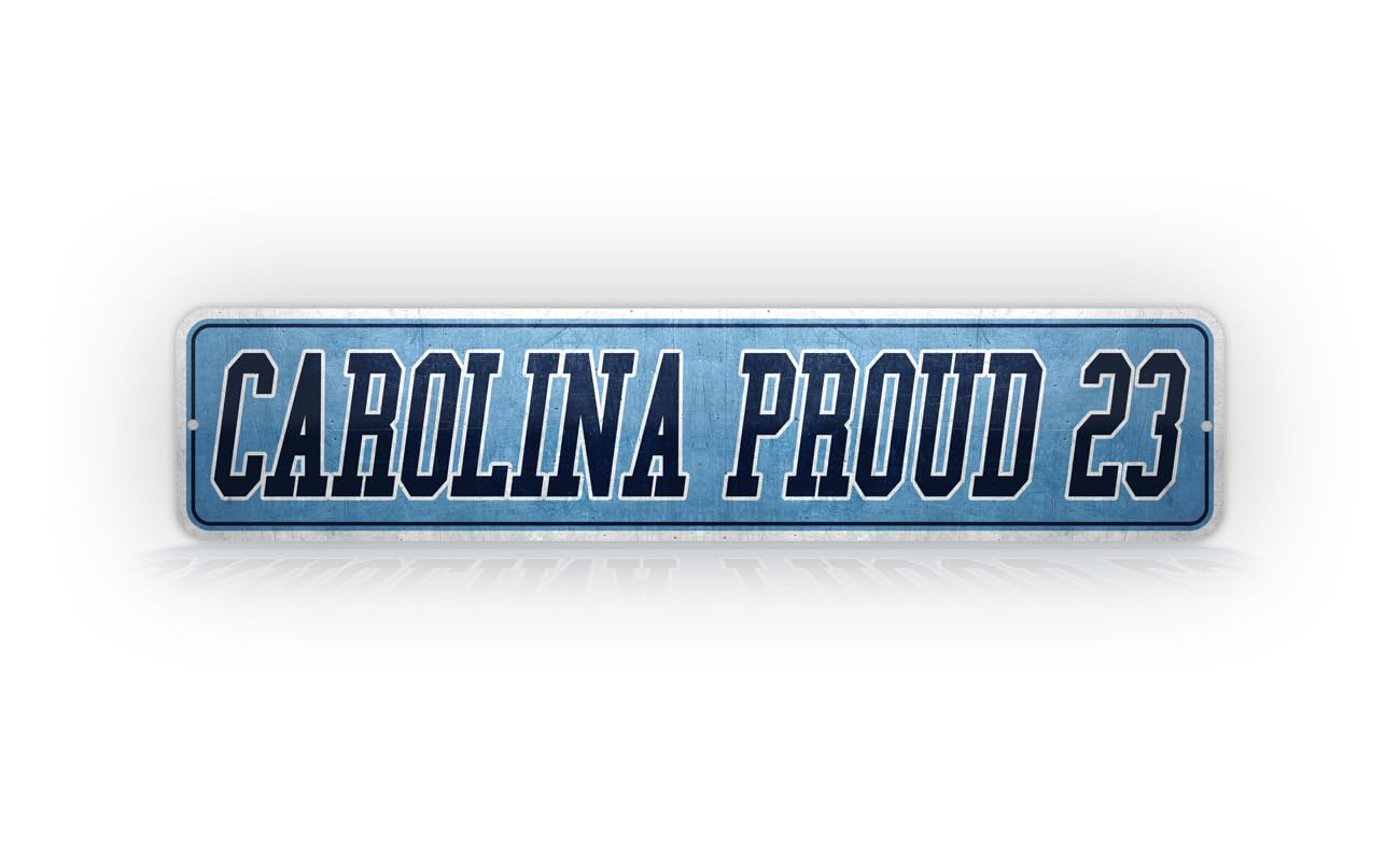Personalized Blues & White Street Sign, Custom Text Rust-Proof Metal Plaque, Choose Your Own Text (4x18 Inches)