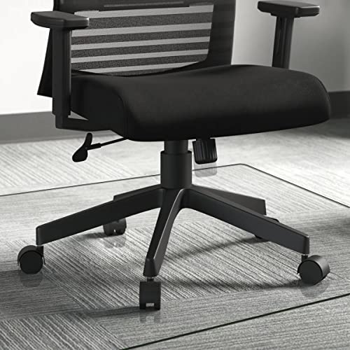 Ogcau Office Chair Mat For Carpet, Desk Chair Mat For Carpeted Floors, 36" X 46" Glass Chair Mat For Hardwood Floor, 1/5" Thick Computer Chair Mat For Carpet, Floor Mat With 4 Anti-Slip Pads #TOP5