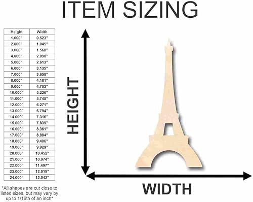 Miniatura 2 de Forma de torre Eiffel de madera sin terminar - París - Monumento - Artesanía - hasta 24" DIY 4"  14"