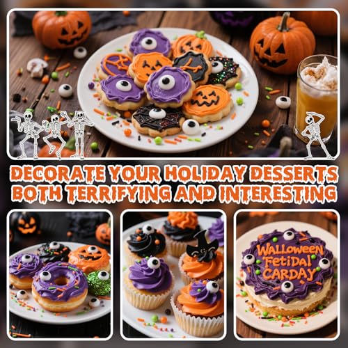 Image of Edible Halloween Sprinkles,Black White Eyes Purple Green Orange and Black Pearls and Jimmies Mixed,130g /4.58ounce,Monster Sprinkle for Cake Decorations,Baking,Ice Cream,Cookies,Cupcake Topper,Halloween Supplies Children's Party