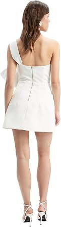 BARDOT Bella Bow Mini Dress for Women - Single Shoulder, A-Line Skirt, Statement Bow, Boned Party Dress