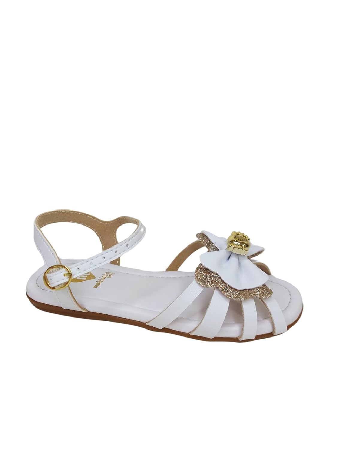 Sandália Infantil Molekinha com Laço e Detalhes Brilhantes – Branco | 2114.282