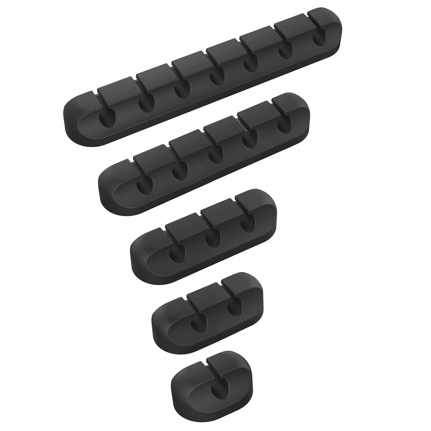 Rnskfg Black 5-Piece Wire Finishing Clip, Self-Adhesive Cable Bracket, Multi-Slot Design, Suitable For Desktop And On-Board Storage.