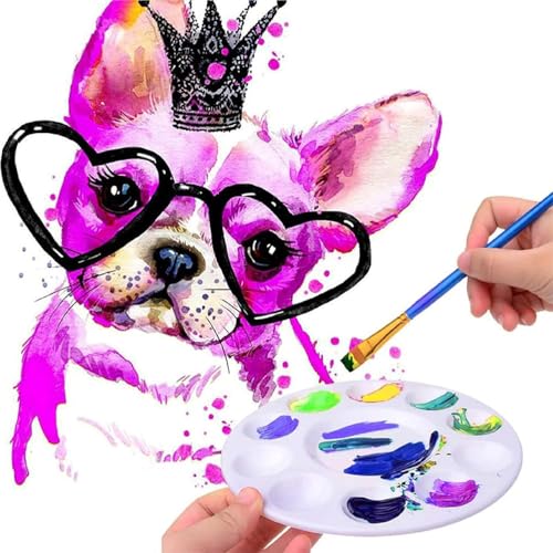 6 Stück Wet Palette, Mischpalette Acrylfarben, Mischenmalpalette, Farbmischpalette, Universalpalette, für DIY Kunst Malerei, Weiß(4 Runde Paletten + 2 Liner-Stifte)