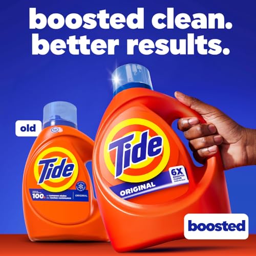 Image of Tide Laundry Detergent Liquid, Original Scent, 80 Loads, 100 FL OZ, Works on 100% of Common Stains, Laundry Soap, Liquid Laundry Detergent