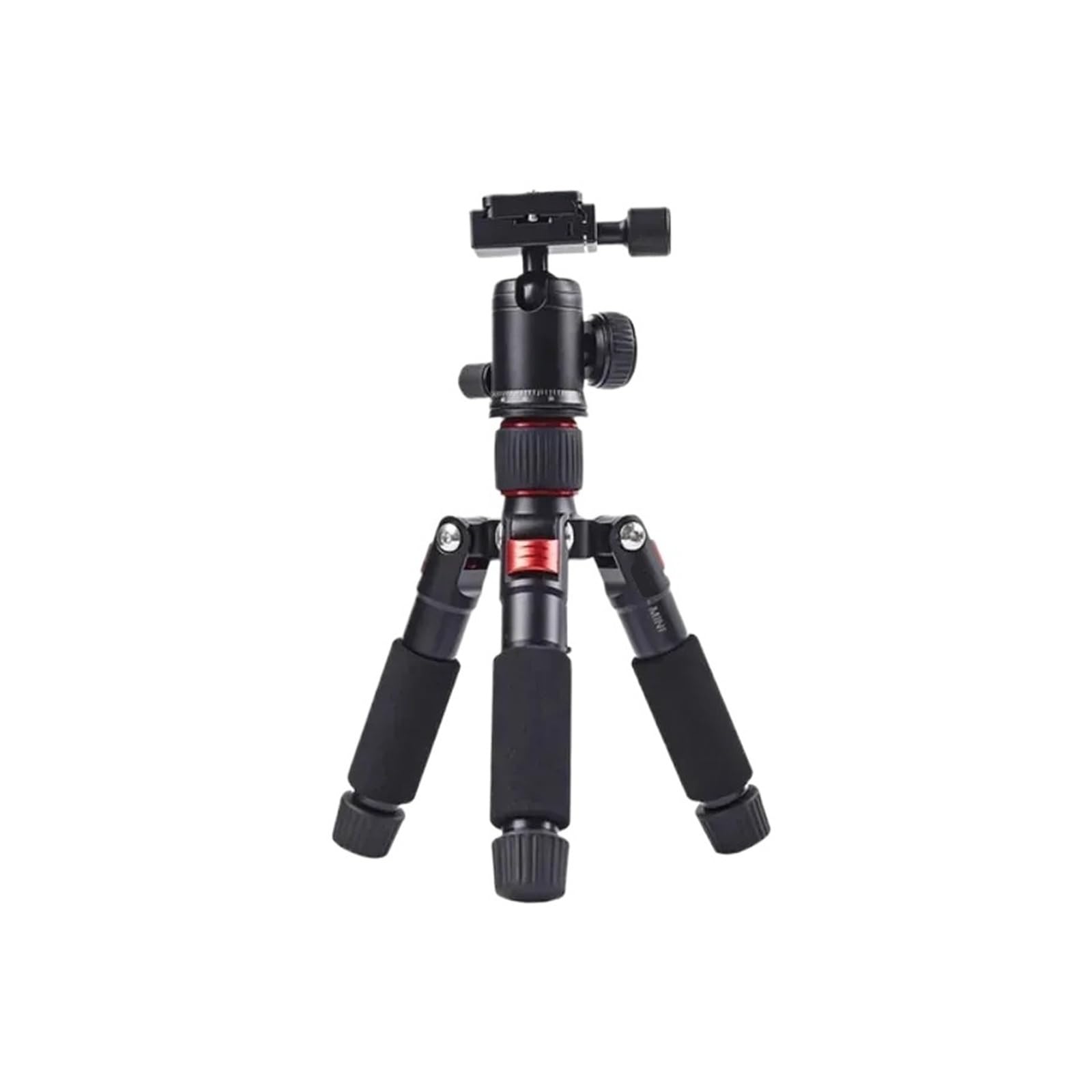 Treppiede da tavolo leggero Supporto for testa a sfera a 360 gradi | Mini staffa da viaggio compatta, supporto stabile for fotocamere DSLR e SLR(Red-1)