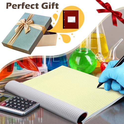 Fuyoooo LIR-FUYOOOO-0205 2 Pcs Laboratory Notebook Carbonless Copy Lab Notebook Duplicate Pages Quadrille Notebook 11 Inch X 9.25 Inch 100 Numbered Sets 4 X 4 Quad Perforated thumb #6