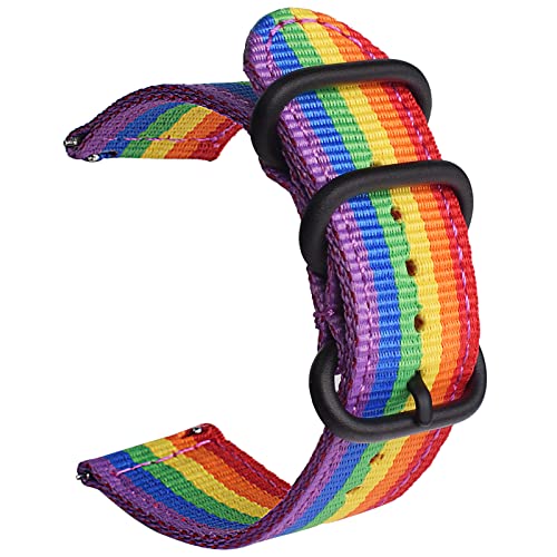 Changer de style sans outil : bracelet montre nylon 22mm irisé uEmoh