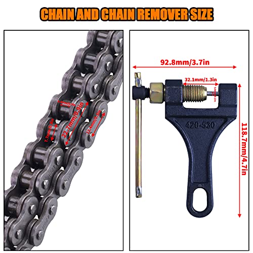 Mrelc 420H Motorcycle Chain+ Chain Breaker,112-Link Heavy Duty Drive Chain #TOP2