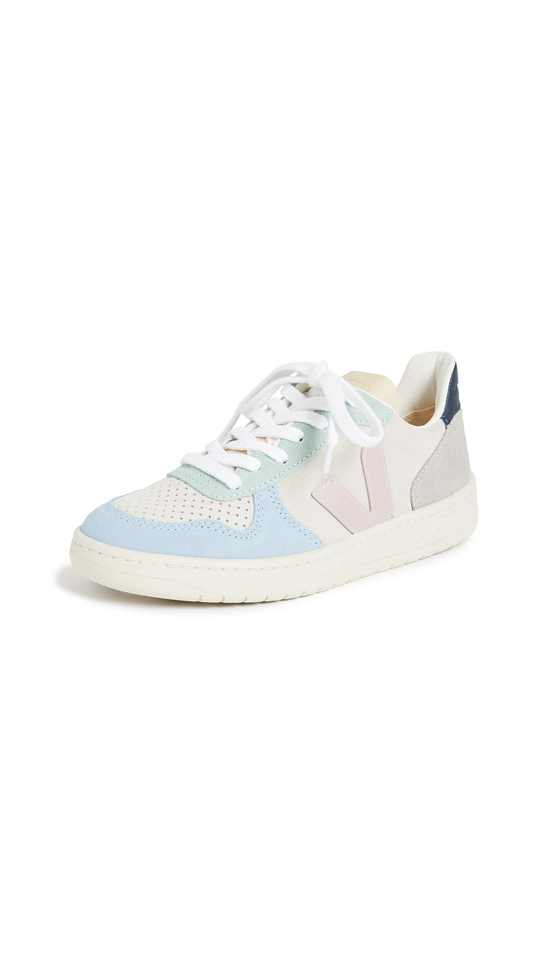 Veja Women's V-10 Sneakers, Multico/Natural/Babe, 6 Medium US
