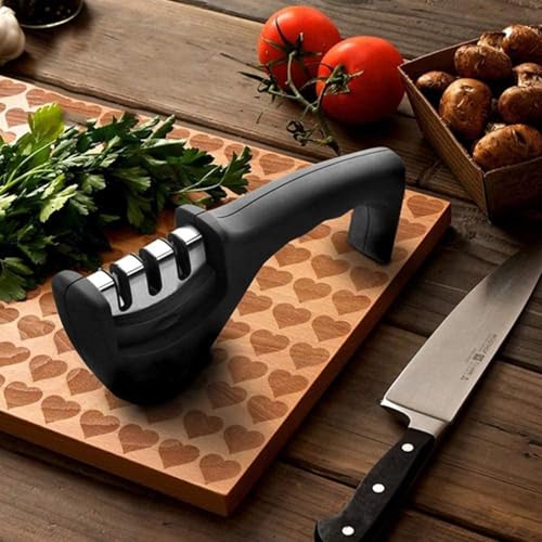 Image of Knife Sharpener Manual 3 Stage Sharpening Tool Advanced for Kitchen Steel Knives