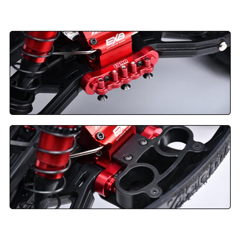 Aluminum 7075 Alloy Front Lower Suspension Mount for Arrma 1:8 KRATON 6S EXB/KRATON 6S V6 / 1:7 FIRETEAM 6S Upgrade Parts - Red