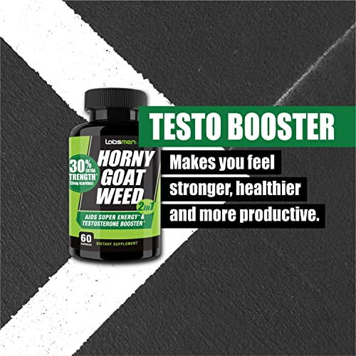 Horny Goat Weed For Men / Horny Goat Weed With Epimedium (13Mg Icariin), Maca Root, Tribulus, L Arginine & Panax Ginseng Testosterone Booster For Men | Enhance Stamina, Performance & Libido #TOP3