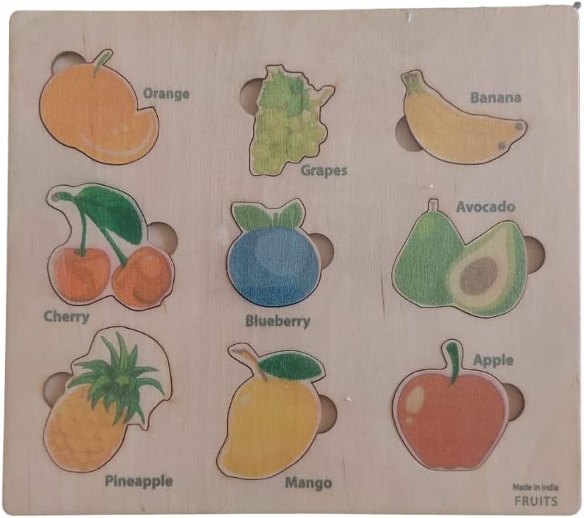 Neem Wood Fruits Puzzle Board | Organic Toys