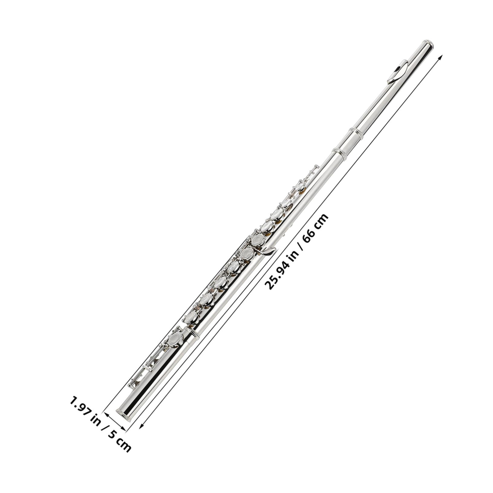 Flauta en Do de Latón Plata para Niños, Instrumento Musical