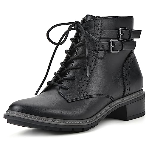 CLIFFS BY WHITE MOUNTAIN Women's Shoes Elibeth Stacked Heel Lace-Up Ankle Bootie