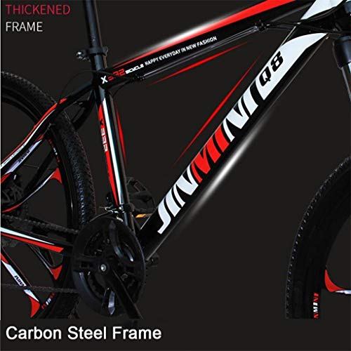 JLRTY Mountainbike Mountainbike, 26 Zoll Männer/Frauen Hardtail Bike Carbon Stahlrahmen Doppelscheibenbremse Und Vorderradaufhängung (Color : Black+Green, Size : 21 Speed) – Bild 4