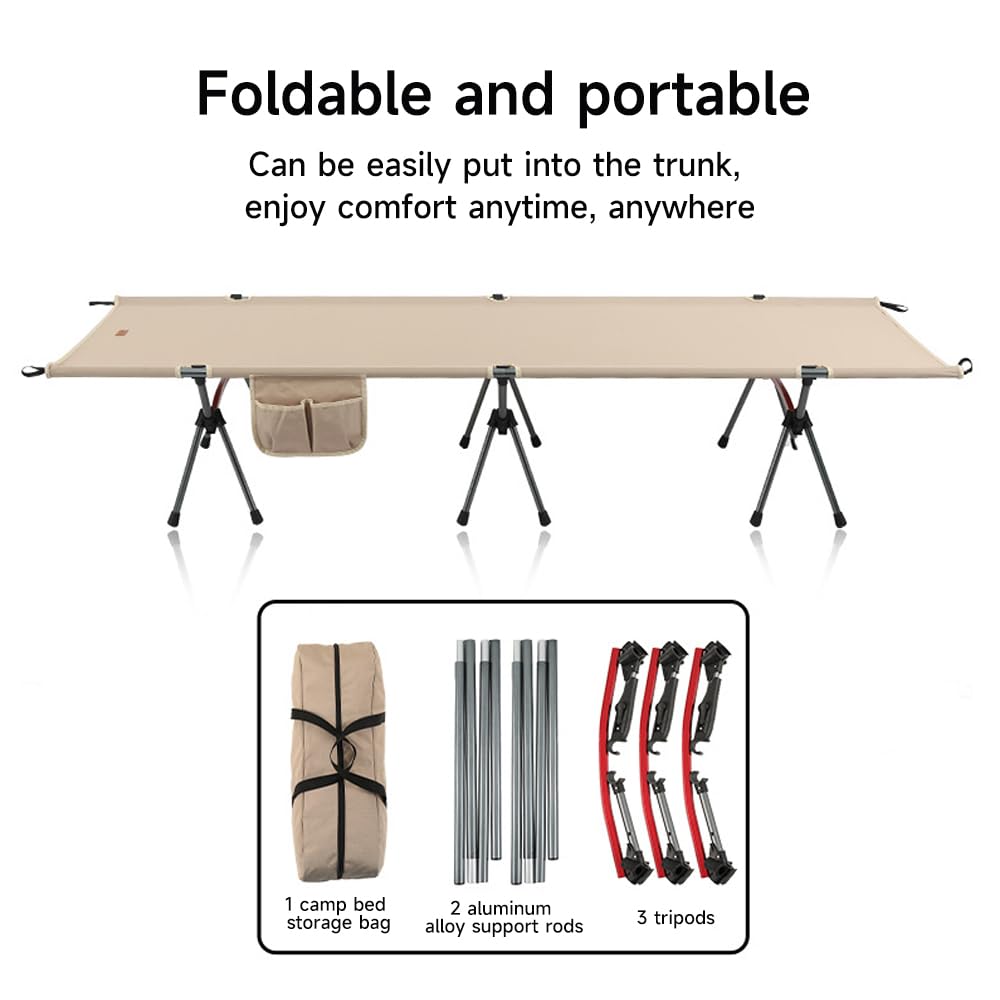 Cama Camping, Cama Plegable Camping, Cómoda para Adultos y Niños. 2 Alturas Ajustables Portátil Fuerte y Resistente Cunas para Acampar, Playa, Viajes, Escalada, Oficina, soporta hasta 150 kg